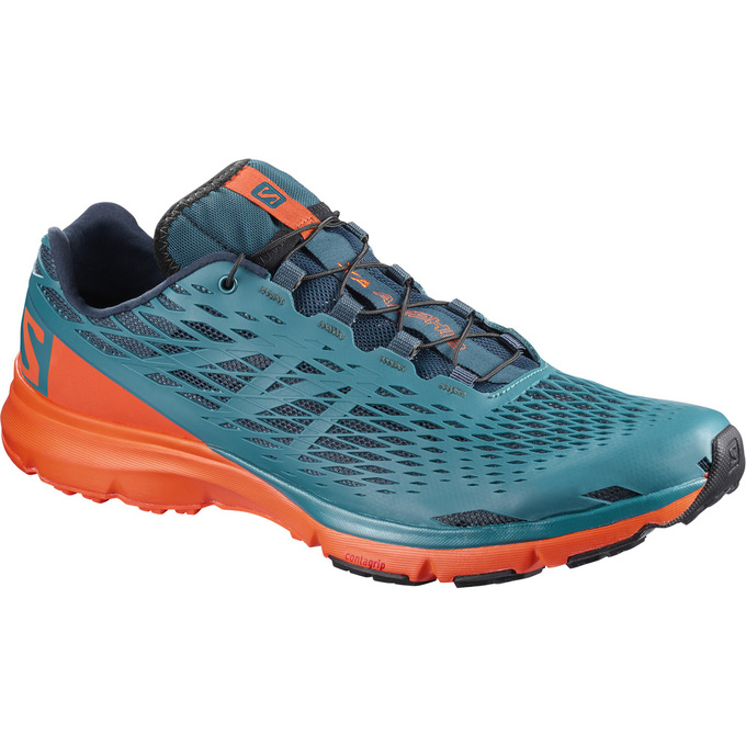 SALOMON XA AMPHIB Philippines - Men's Running Shoes - Blue/Orange | 629438-LAF